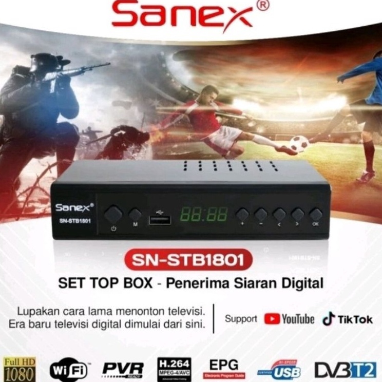 RDD SET TOP BOX SANEX  TV DIGITAL RECEIVER SANEX SNSTB181 SET TOP BOX TV DIGITAL DVBT2  SET TOP BOX 