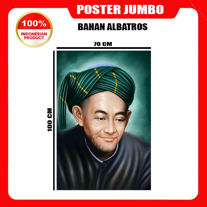 Poster jumbo bahan albatros uk 70 x 100 cm lukisan cetak digital photo ulama dan habib