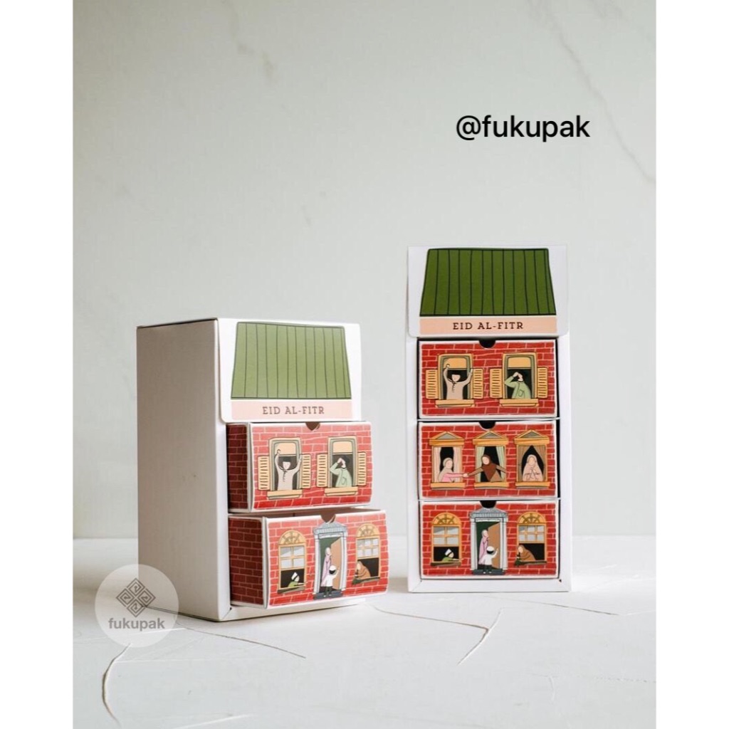 

Kotak Idul Fitri Bentuk Laci (10pcs) dus hamper lebaran untuk dessert box kue kering