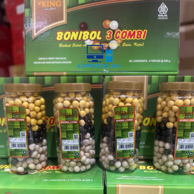 

D’KING Bonibol COMBI 3 rasa 250gram 1 box isi 4 Toples