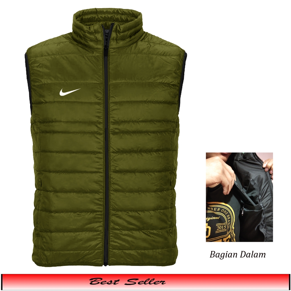 Rompi Nike Rompi Motor Pria | Rompi Puffer Pelindung Dada Tahan Angin & Air / Rompi Kerja /Jaket Nik