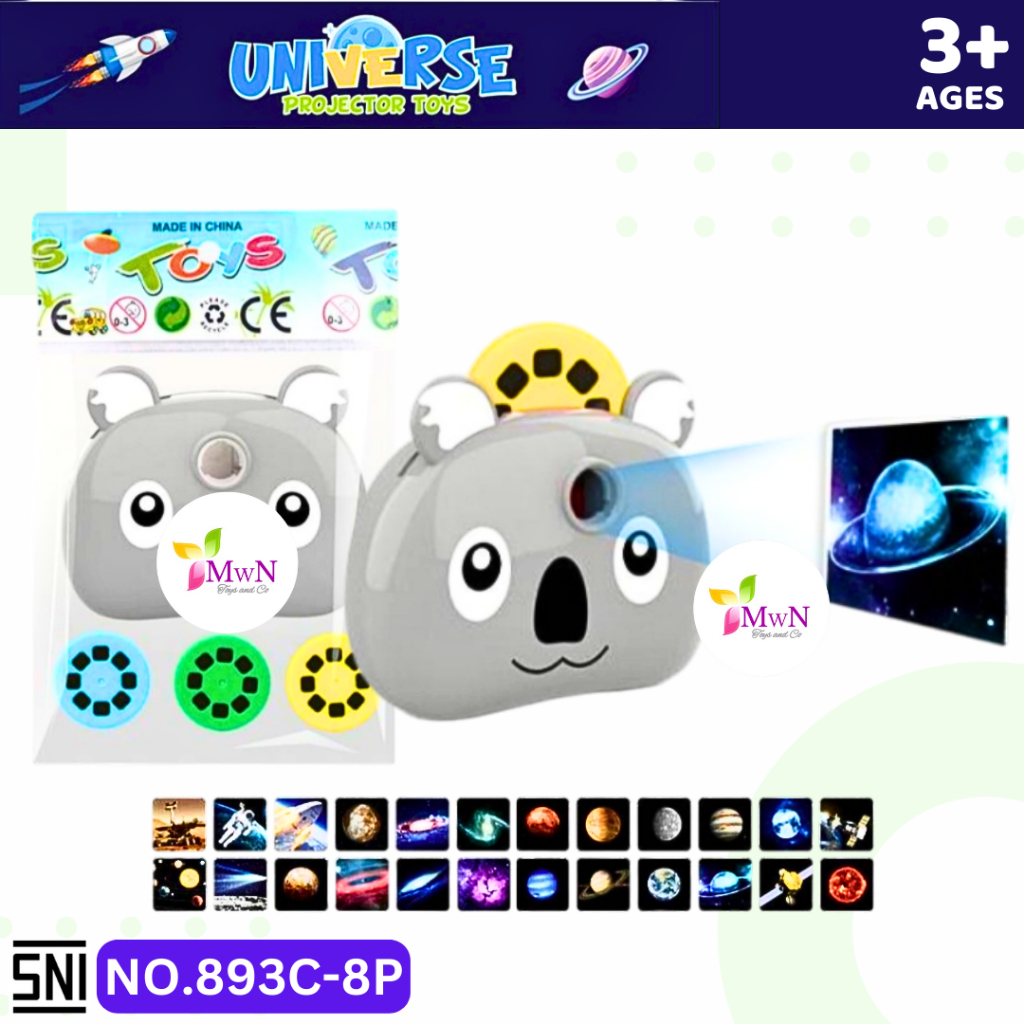 MWN Mainan Mini Proyektor Universal Planet KOALA 893C-8P