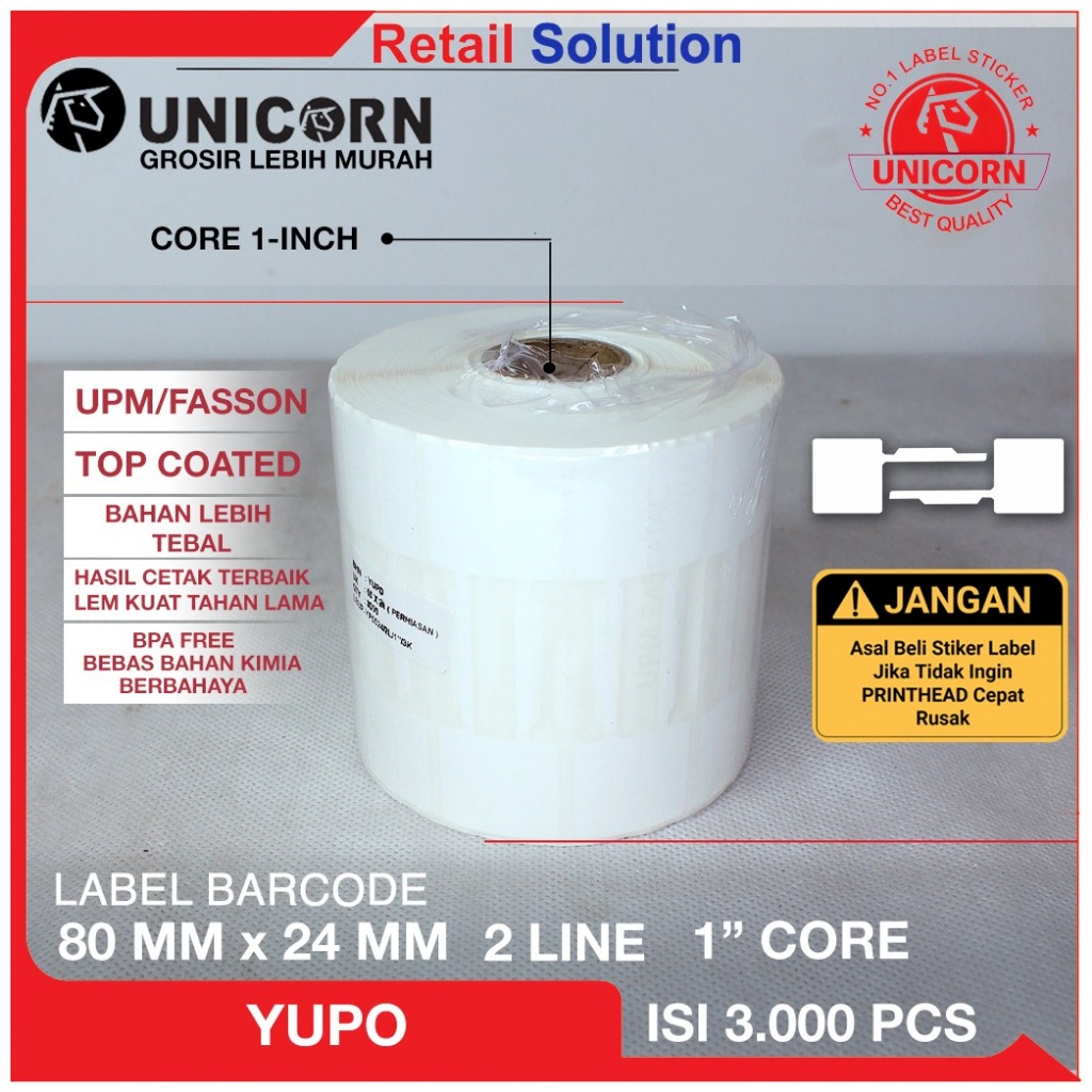 

Stiker Label YUPO Perhiasan - 80x24 mm / 80 x 24 mm / 80x24mm Isi 3000