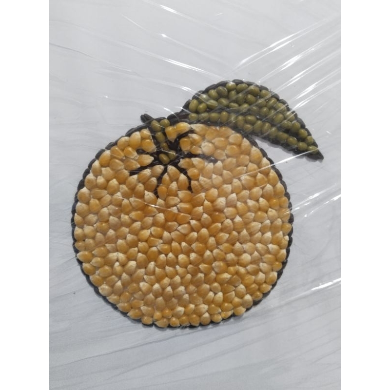 kolase biji bijian buah jeruk prakarya