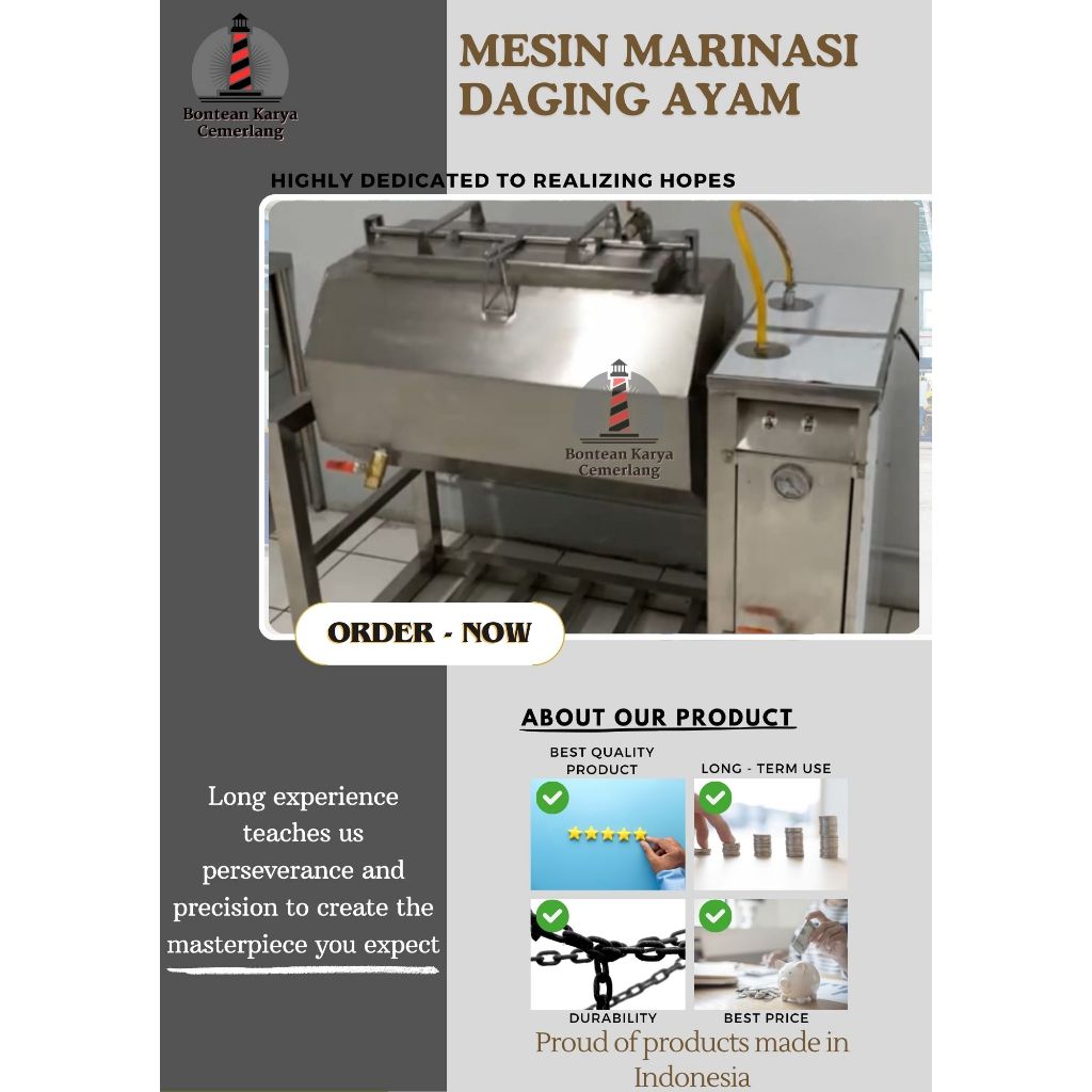 

Marinasi Ayam / Marinasi Daging Kpasitas 75kg Dengan Vakum