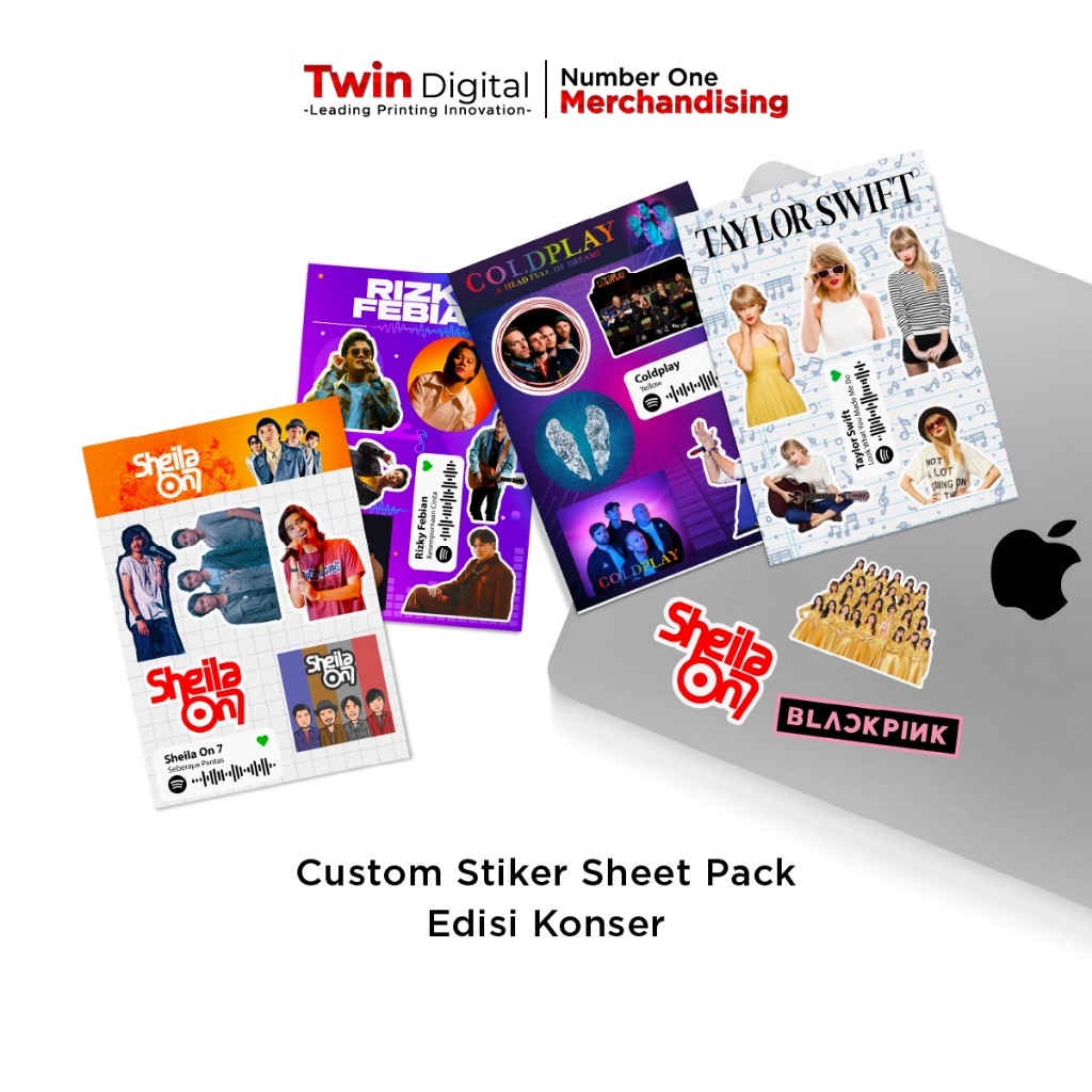 

Twindigital Custom Sticker Sheet Pack Hiasan HP & Laptop / Stiker Deco Desain Konser - Stiker Vinyl Anti Air