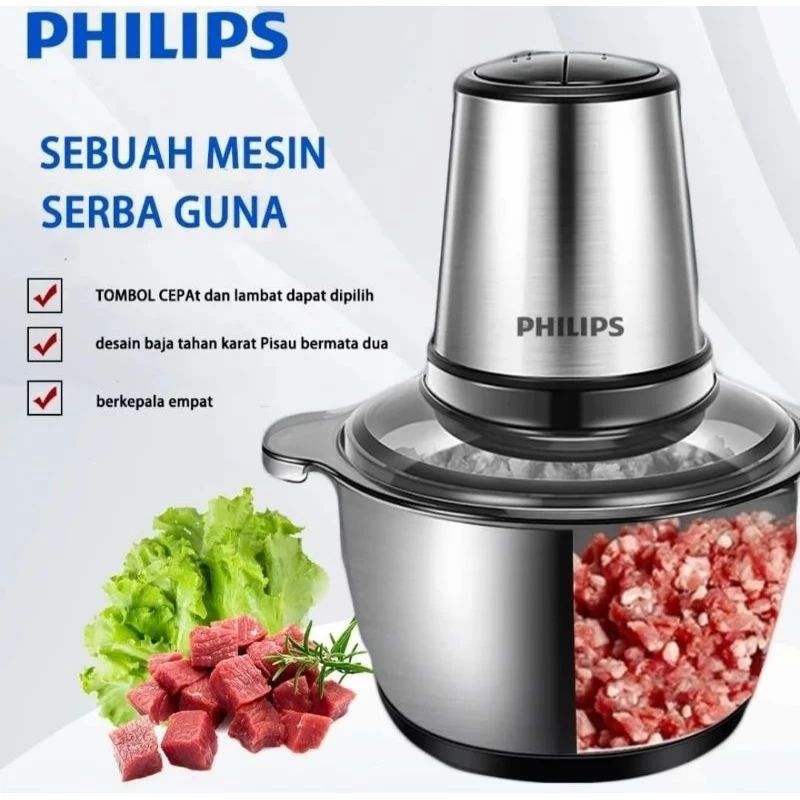 Promo Sale Philips Penggiling Blender Copper Penggiling Daging  Listrik 400W  Food Copper 2L Philips  Original Garansi 2 Tahun