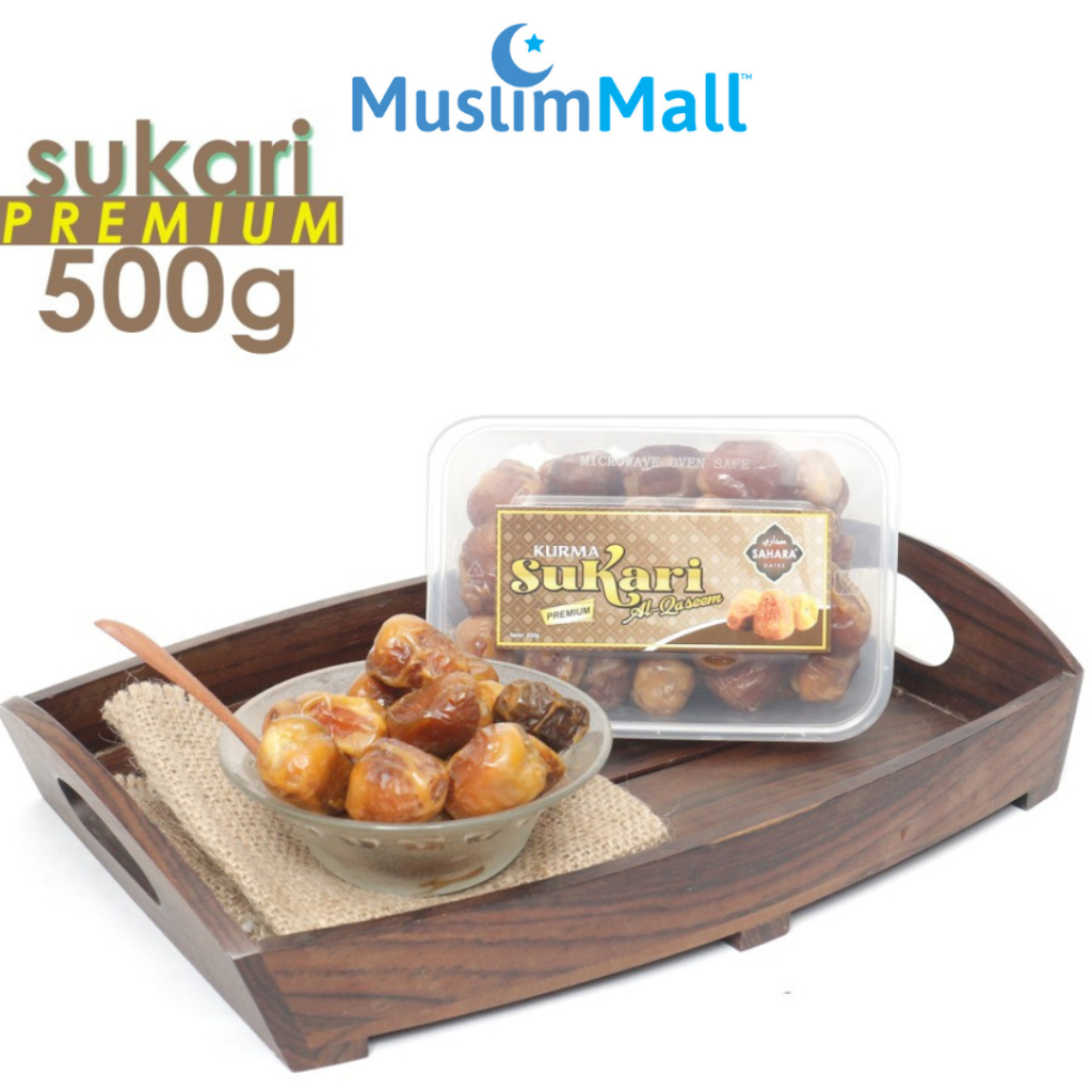 

Kurma Sukari Premium 500gr - Sahara Quality Dates Al-Qaseem Lembut Legit Manis