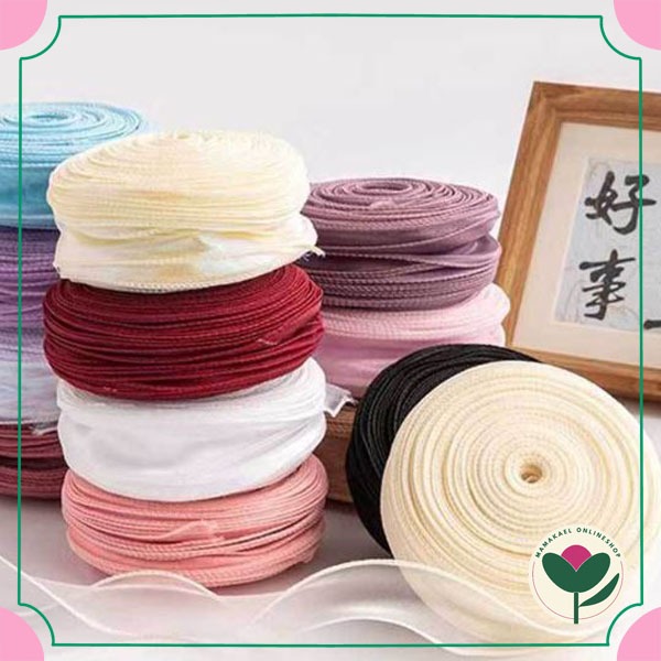 

1 gulung lebar 4 cm panjang 10 yards fishtail ribbon pita organza wavy korean style romantic transparent MK1667