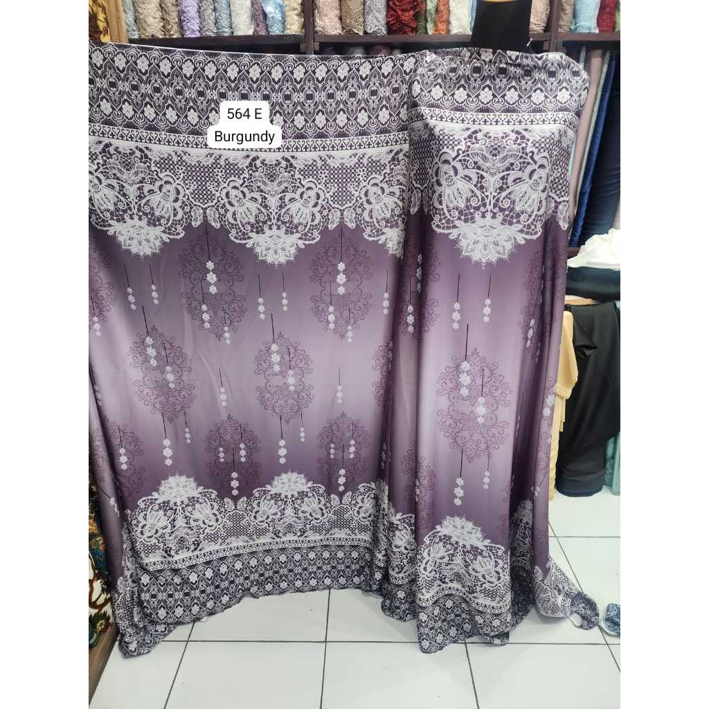 Bahan Armani Silk Motif Satin Premium Meteran Halus Lembut