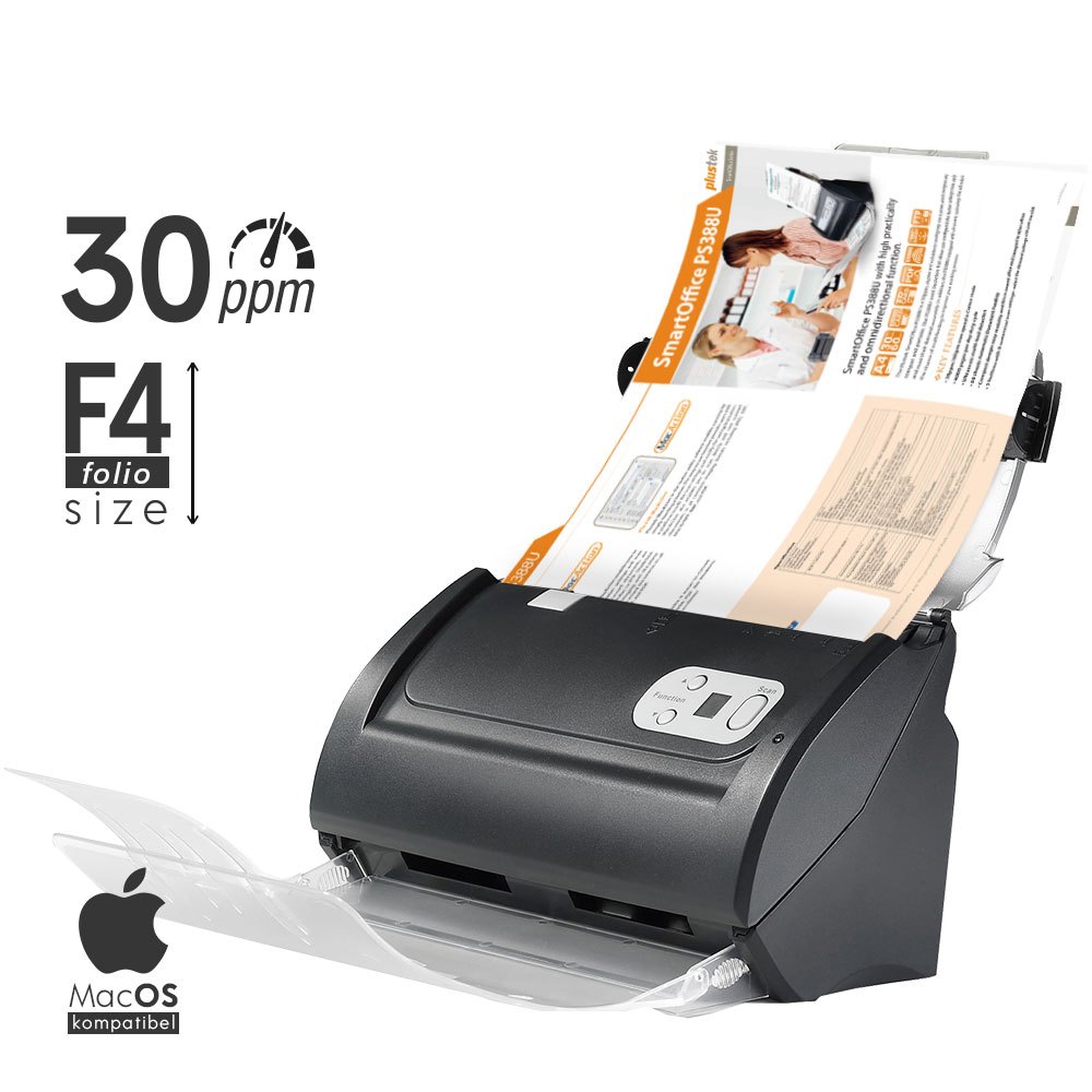 Plustek Scanner SmartOffice PS388U - 30 Lembar/menit (F4/Folio)