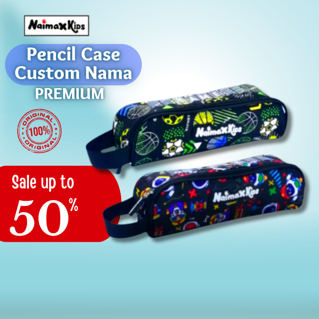 Pencil Case Custom Nama | Naimax kids Pencil Case Small Anak Laki-Laki