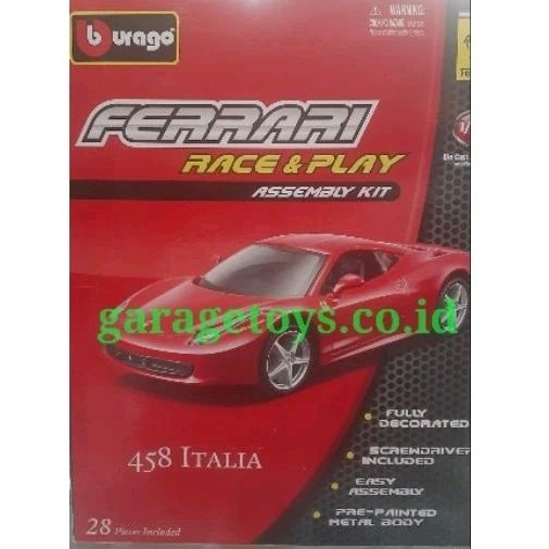 Bburago 1:32 Diecast Ferrari 458 Italia Model Kit