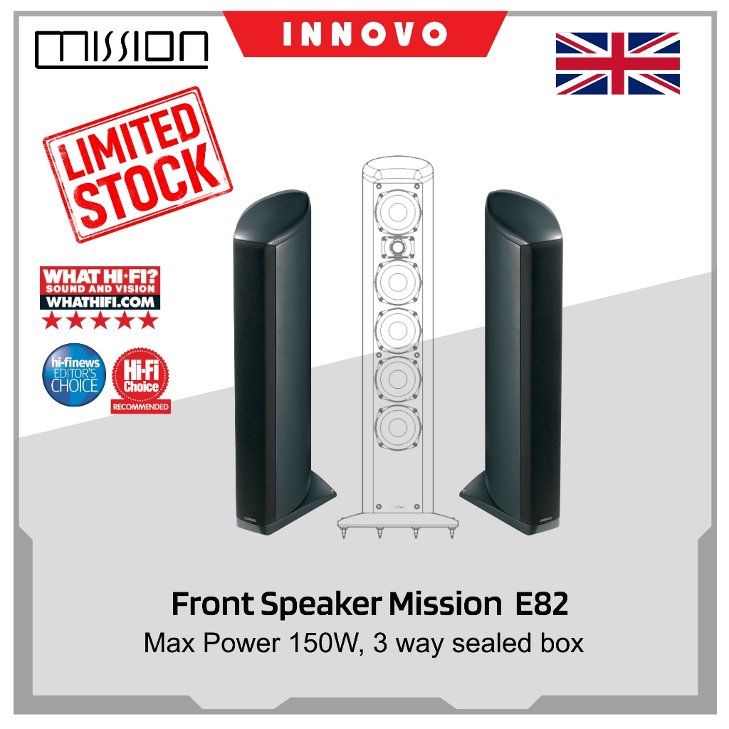 Innovo Speaker HiFi Mission E82 Elegante Floorstanding Speakers 3-Way