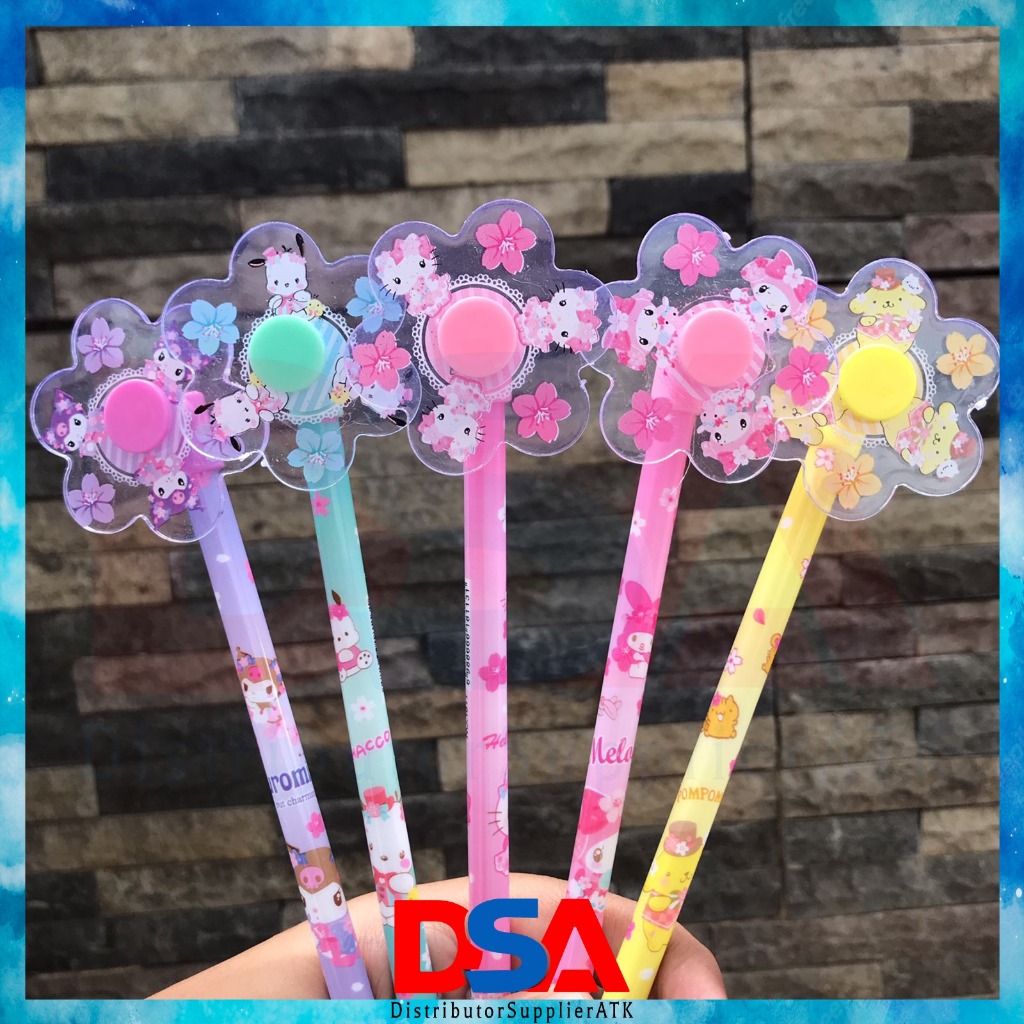 

PULPEN SPINNER MOTIF SANRIO CUTE PEN GEL 0,5 TINTA HITAM PULPEN MURAH