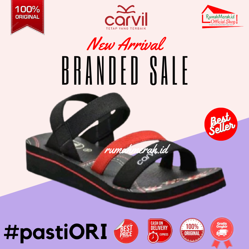 Carvil Sandal Wanita Salvina-Tb Sendal Gunung Tali Belakang Slingback | 100% Original Carvil