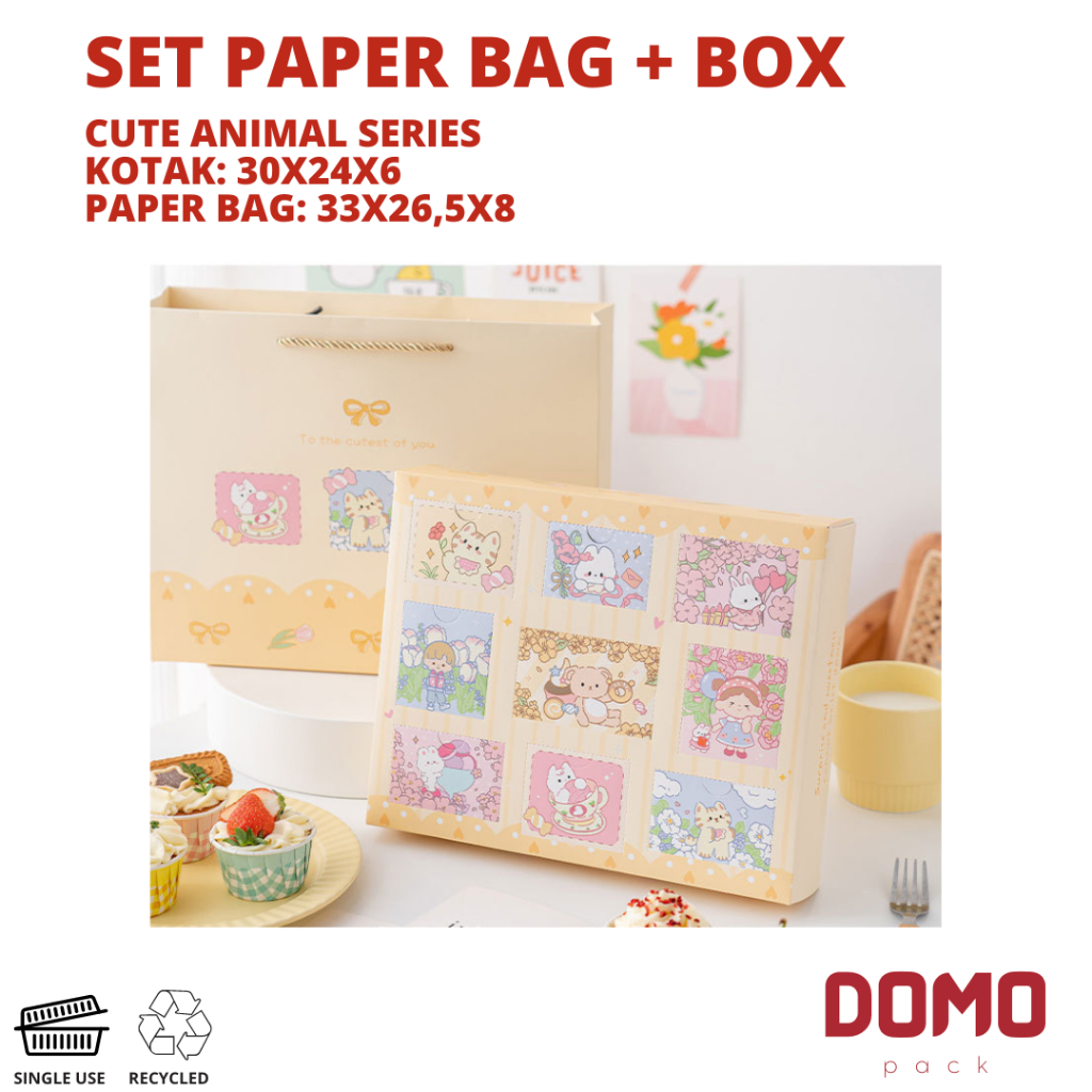 

Cookies Box Paper Box + Paper Bag seri Cute Animal