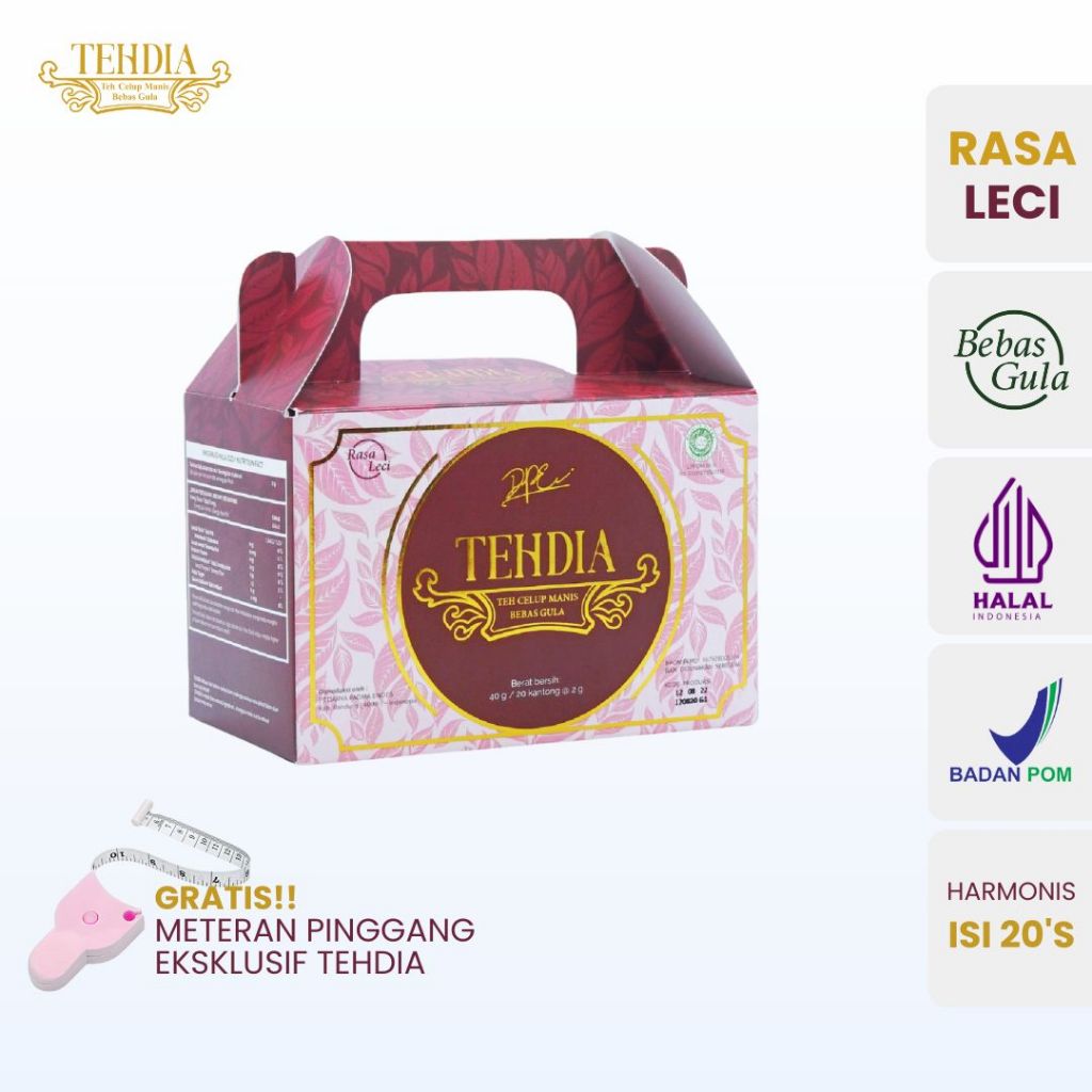 

TEHDIA Leci Teh Celup Manis Bebas Gula 20s 1 box