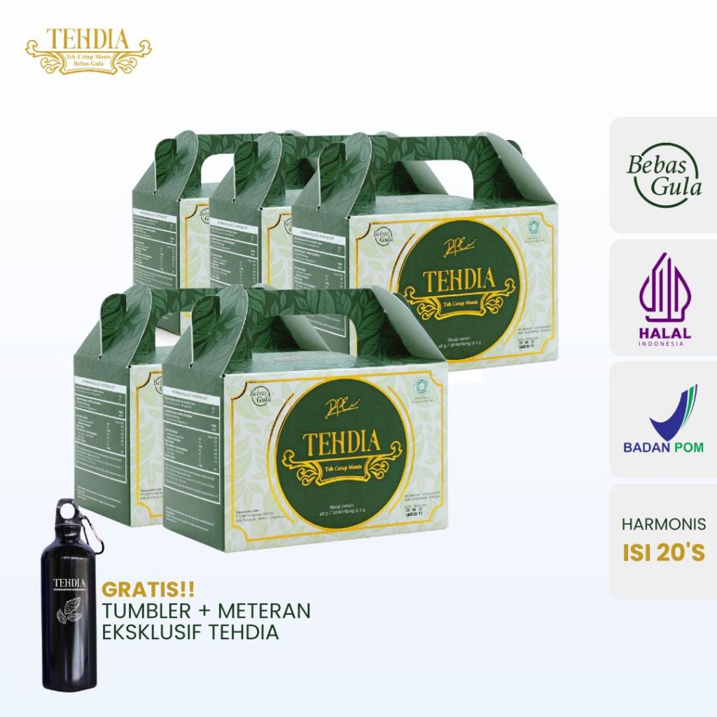 

TEHDIA Teh Celup Manis Bebas Gula 20s x 5 Box