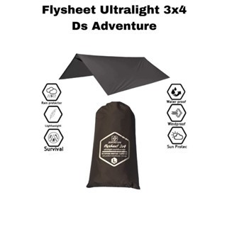 Flysheet 3x4 waterproof ultralight ds adventure / flyshet 3x4 / plesit 4x6 / atap tenda camping