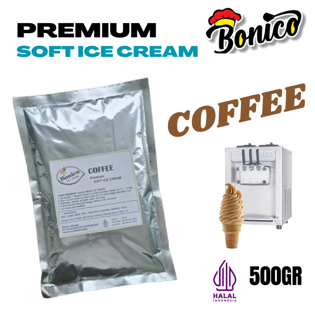 

BONICO KOPI COFFEE SOFT ICE CREAM POWDER 500gr PREMIUM RESTO premix bubuk es krim mesin lembut teh hijau softmix