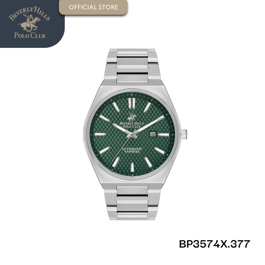 Beverly Hills Polo Club Jam Tangan Pria BP3574X.377 Green-Silver