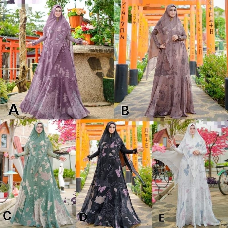 ❤️DHEA BOUTIQUE ❤️ ELLISA SERIES SIAP KIRIM/SYARI PRINTING ORIGINAL/SYARI HITAM PUTIH HAJI UMROH/SYA