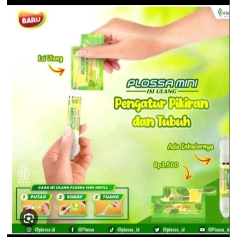 Plossa mini minyak angin aroma therapy bisa di isi ulang