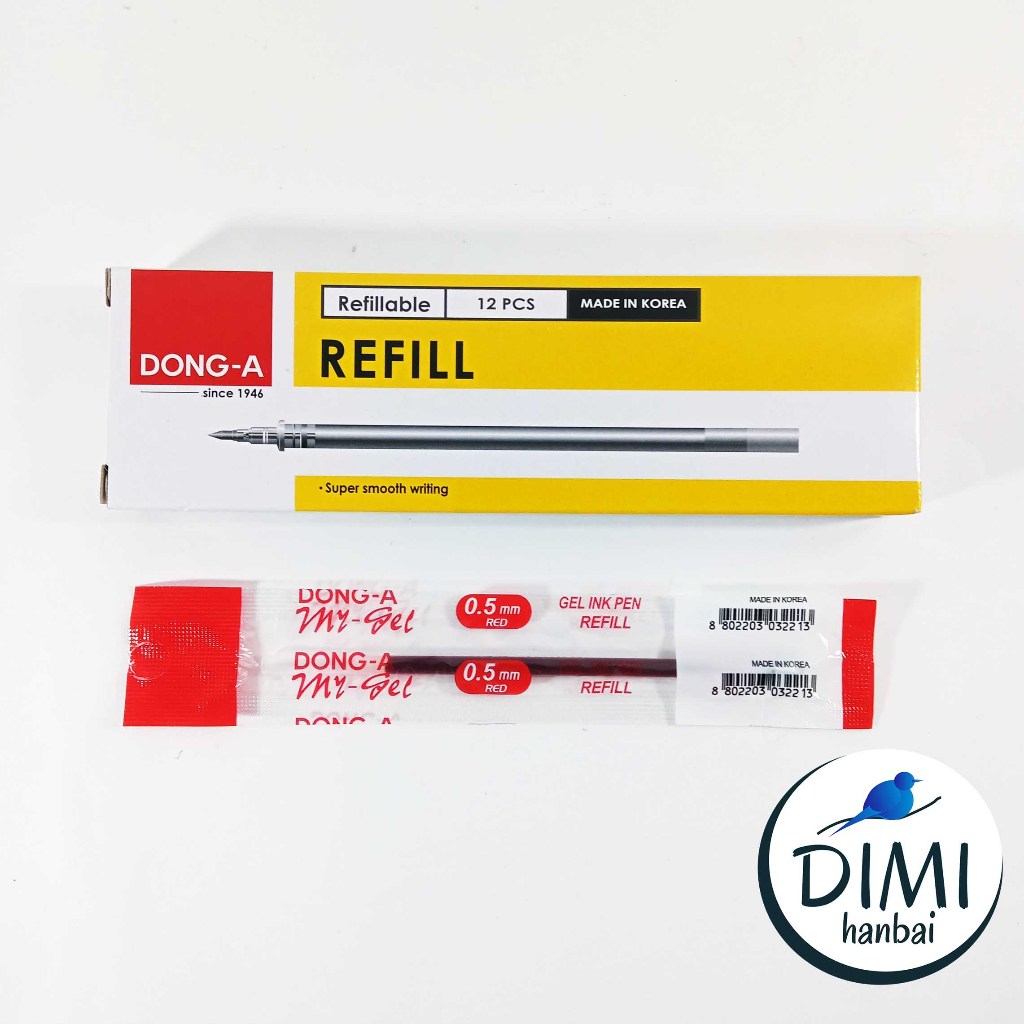 

[DIMI] Refill Pena MyGel Merah 1 Pack / Pen My Gel Refil Isi Ulang Pulpen Isi 12