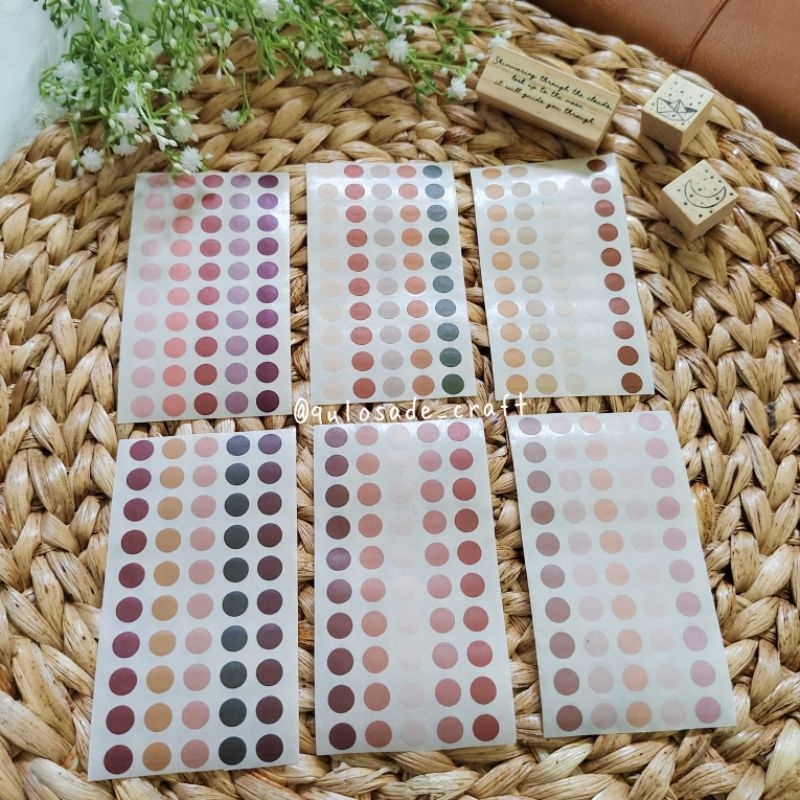 

[QC 06] Share 50 pcs Sticker Dot Vintage Dekorasi Scrapbook Junk Journal Bujo Aesthetic