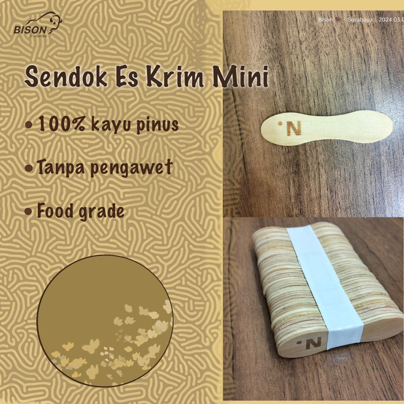 Sendok es krim mini custom logo repeat