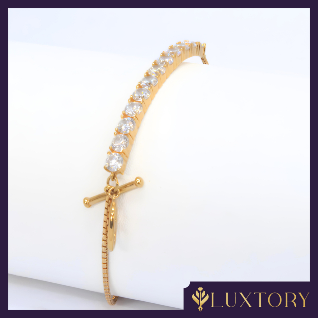 Gelang Emas Tiffany List Permata 6K