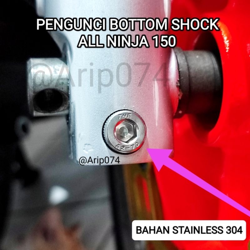 BAUT L PENGUNCI TABUNG SHOCK KAWASAKI NINJA 150R RR SS BAUT KUNCIAN BOTTOM SHOCK DEPAN NINJA RR SS Z