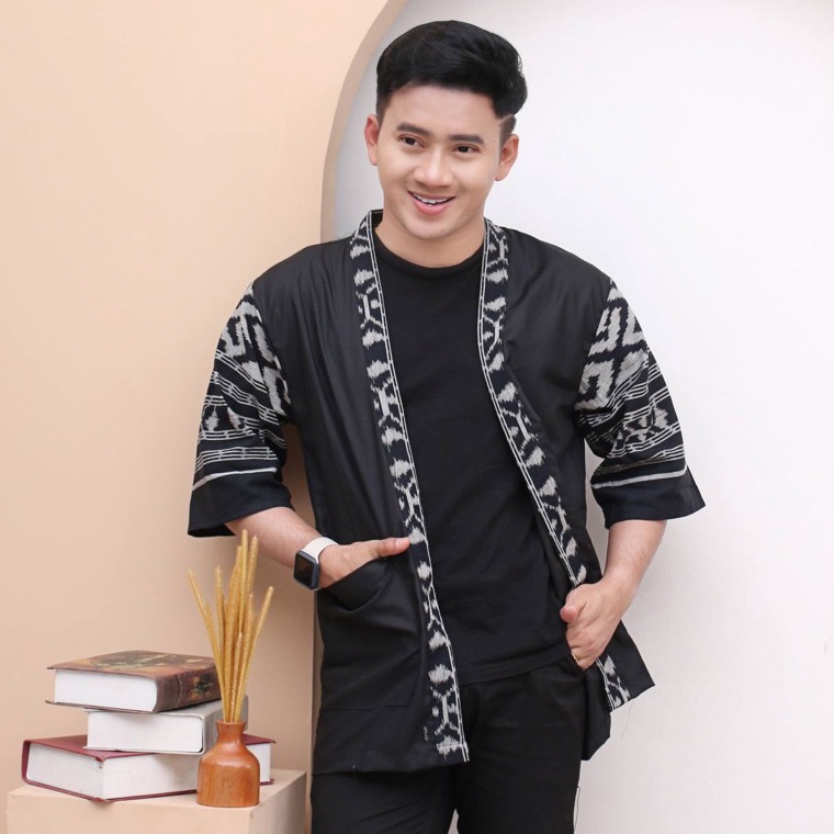 ART Q5K KEISHANID KIMONO TENUN unisex outer jazz blazer cardigan vest pria wanita tenun asli toraja 