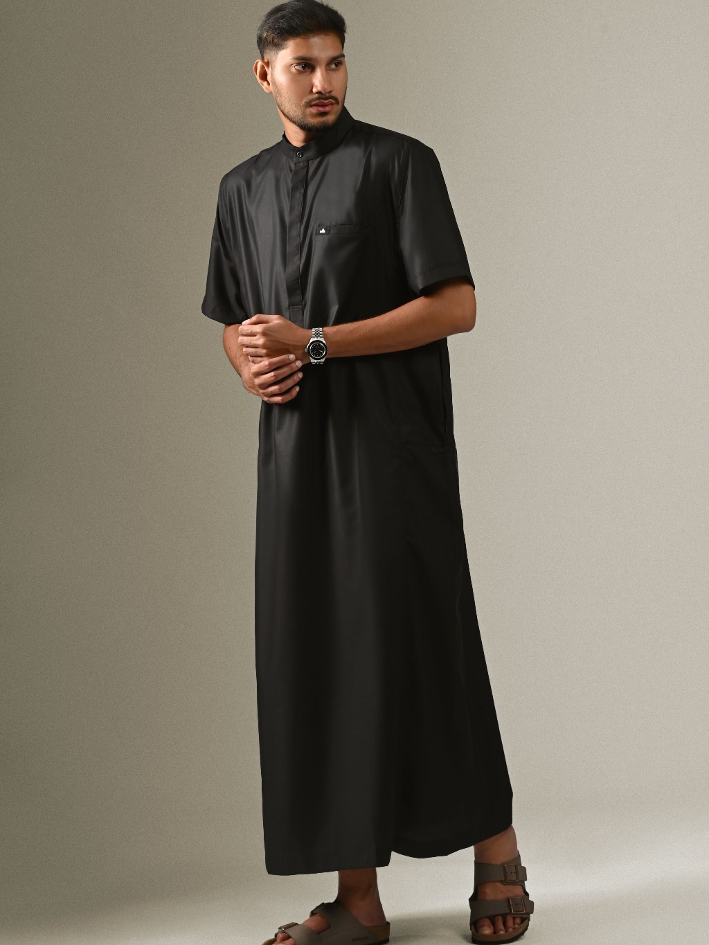 Alder Half Button Thobe Short Sleeve