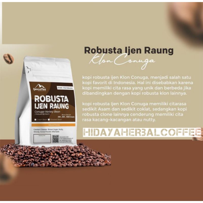 

Kopi Robusta Ijen Raung Clon Conuga G.1 250gr