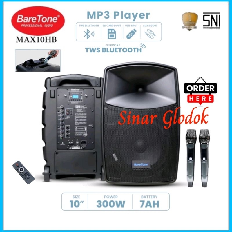 Baretone Speaker 10 Inch Portable Aktif MAX10HB