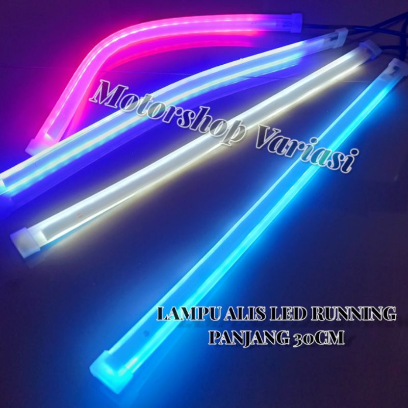 Lampu Alis LED Running LED Alis DRL Fleksibel Waterproof 2Mode 30cm Headlamp Motor dan Mobil Nmax Ae