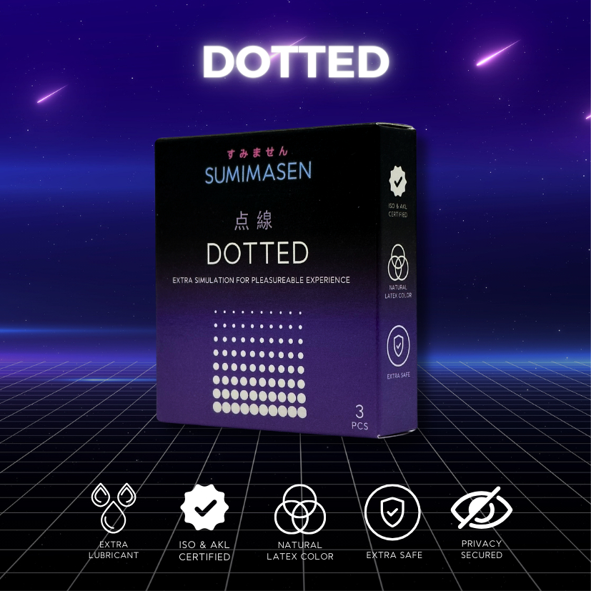 Rasa Nusantara2- Sumimasen Kondom Bergerigi Tipis Pria x 3pcs - Sumimasen Kondom Dotted