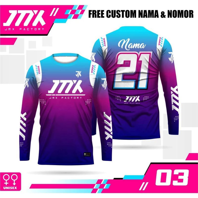 jersey motocross trail lengan panjang jersey trail custom nama nomor kaos adventure