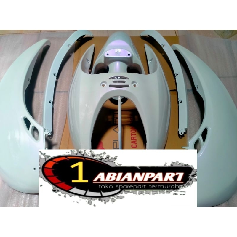 cover fullset bodi alus Scoopy karbu warna putih lembayung ungu full body Alus Scoppy karbu putih le