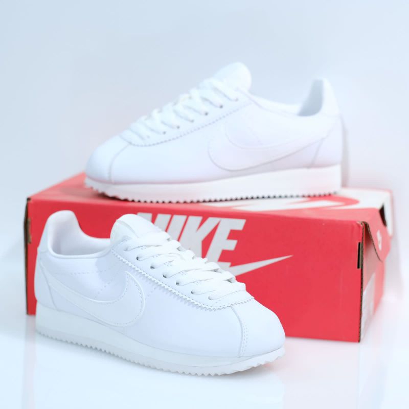 Sneakers Nike Cortez Classic Full White "Unisex" 100% Original - Sepatu Nike Cortez Original