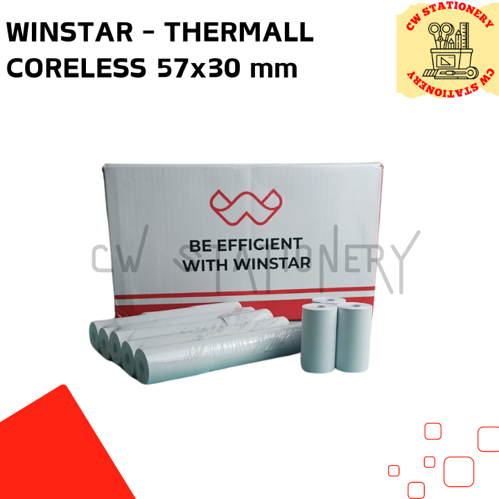 

Winstar - Thermal Roll / Telstruk / Kertas Kasir Coreless 57 x 30 mm