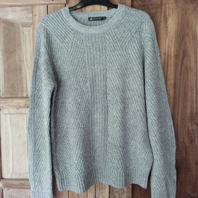 Sweater Rajut Hangten Warna Abu Size XL