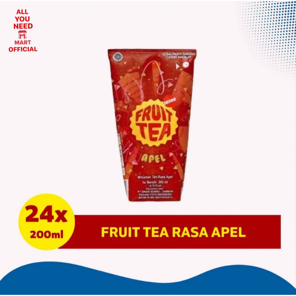 

FRUIT TEA SOSRO GENGGAM APEL 200ML ISI 24PCS/DUS EXP APRIL 2025