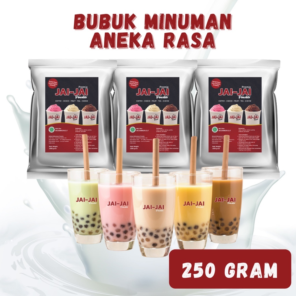

BUBUK MINUMAN 250 GR / SERBUK MINUMAN ANEKA RASA / JAI JAI POWDER