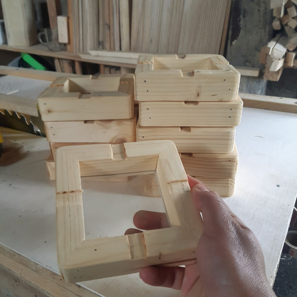 Asbak Kayu kombinasi kaca Jati Belanda Estetik