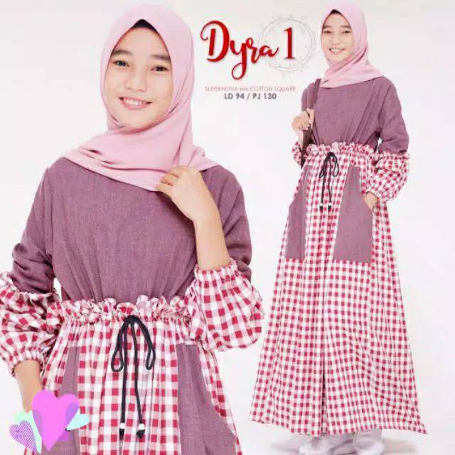 Dyra dress gamis remaja masakini/gamis lebaran2024
