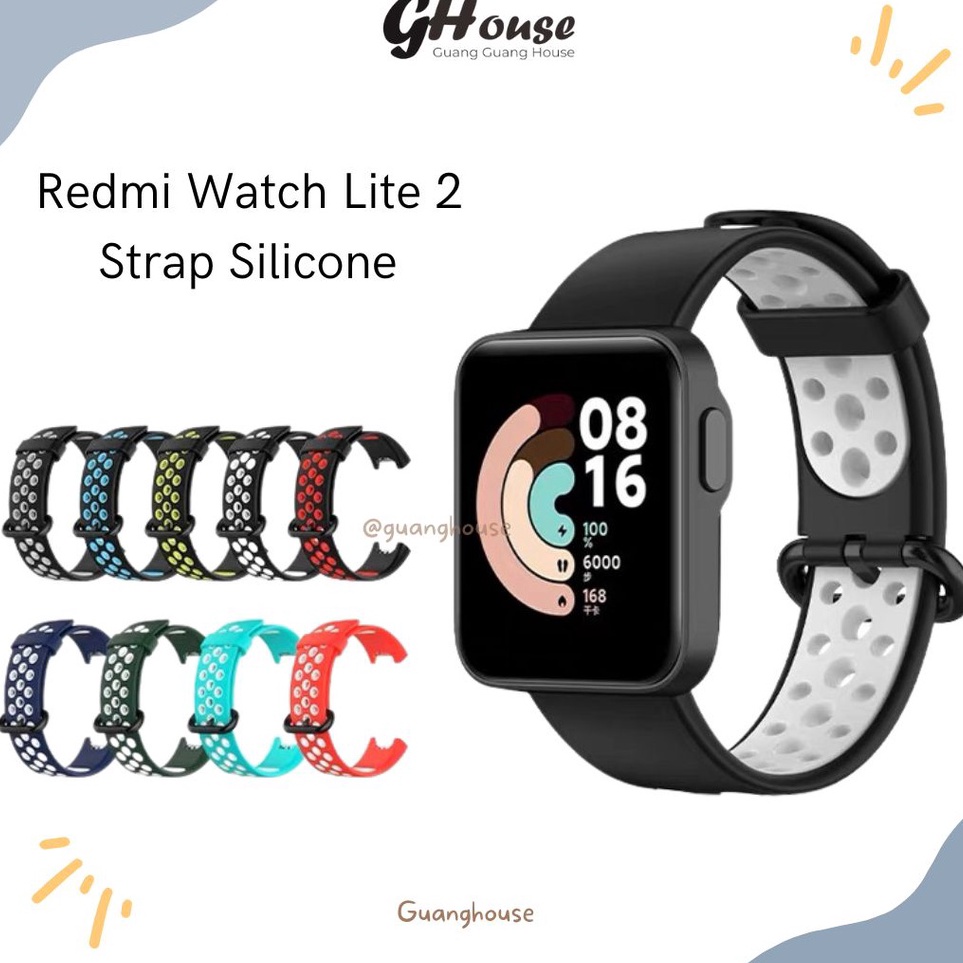 Strap Redmi Watch Lite 2 Mi Watch Lite 2 Bahan Silikon Bolong Dua Warna Tali Jam Mi Watch Lite 2