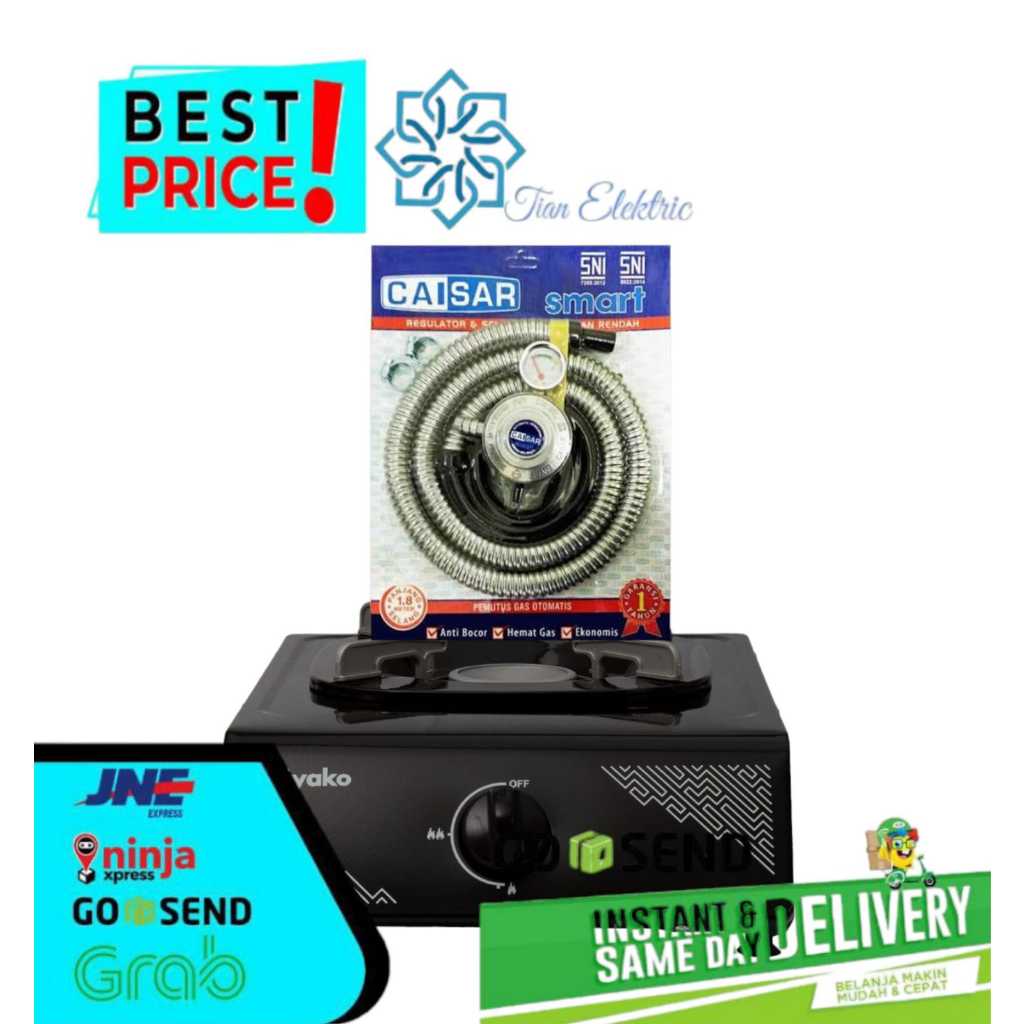 MIYAKO KG-201C Kompor Gas 1 Tungku + (Selang & Regulator)